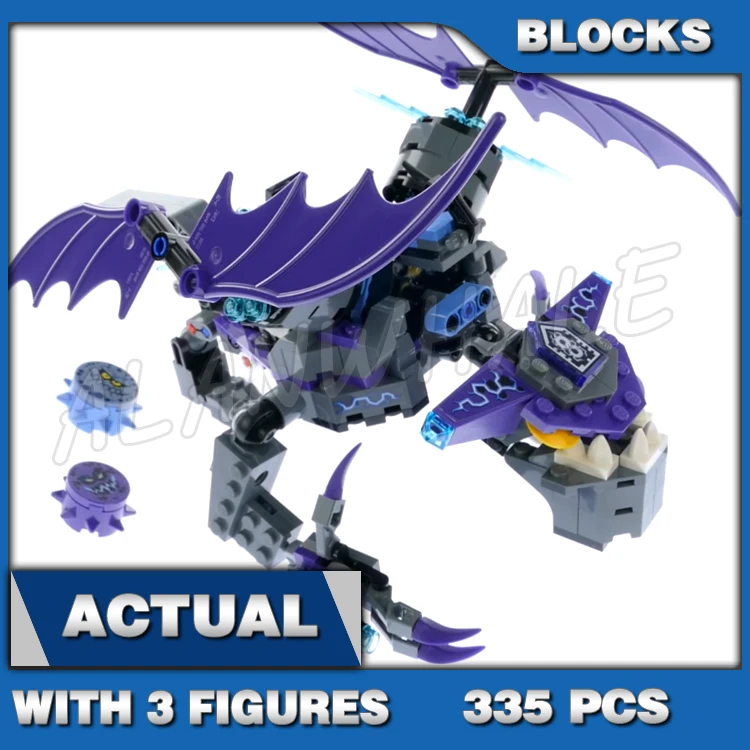 

335 шт. Nexoes Knights The Heligoyle Beast Monster, двойные вращающиеся крылья, 10702, набор строительных блоков, кирпичи, совместимые с моделью