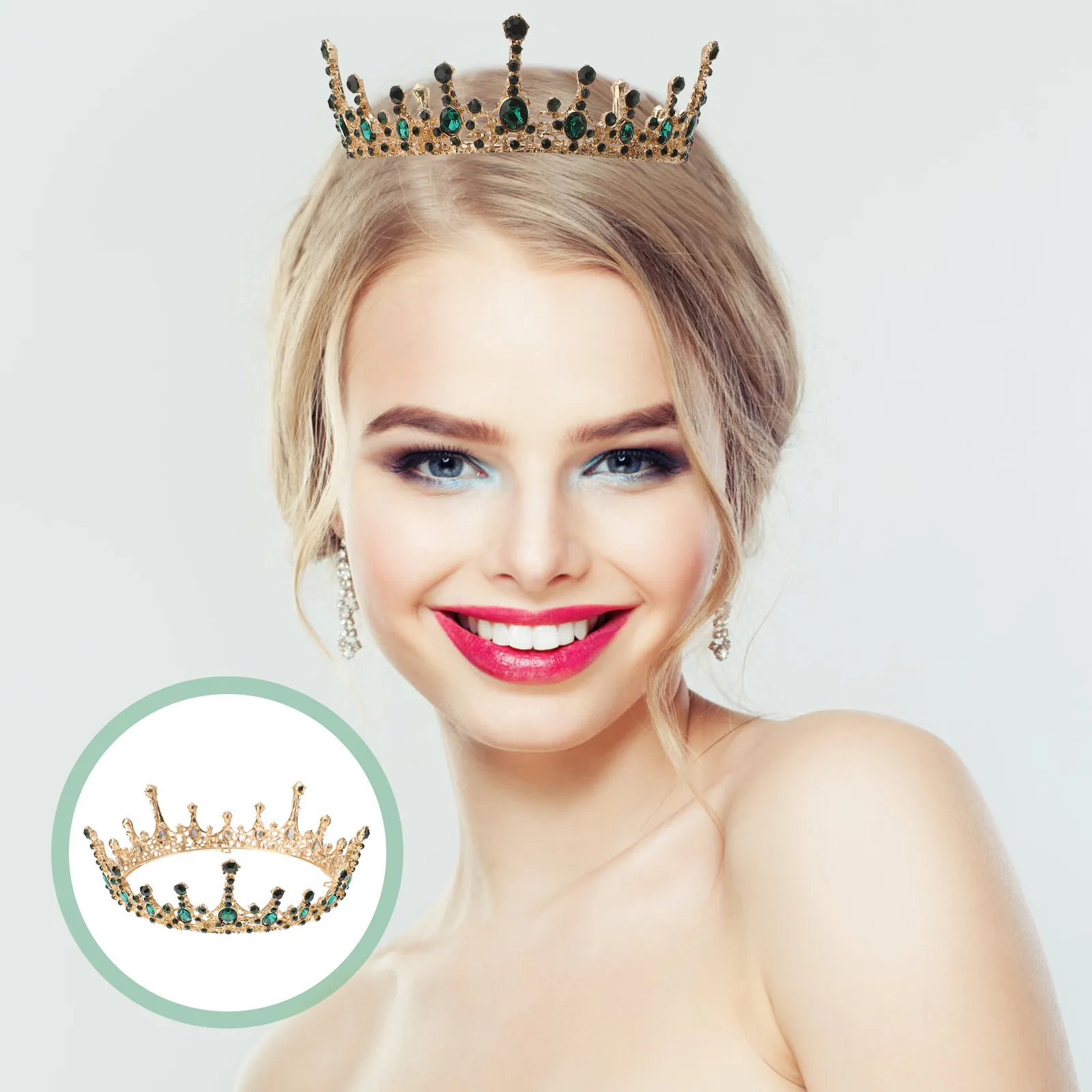 

1Pcs Elegant Rhinestone Bridal Crown Wedding Birthday Party Prom Headband Glitter Headdress Women Girls Bridal Crown