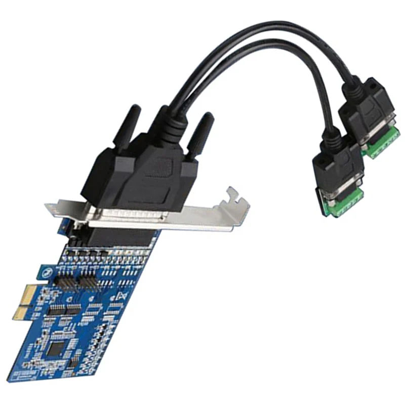 【البيع الساخن】2X PCI-E إلى RS485/422 محول البطاقة التسلسلية من الدرجة الصناعية مع واقي قمع الجهد، 2 منافذ