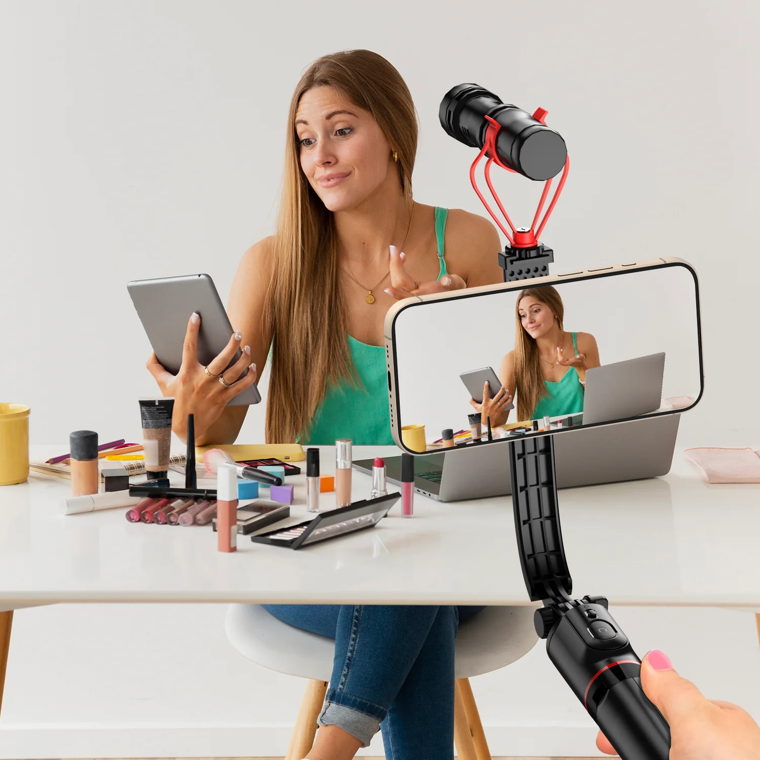 L20 Detachable Mount Selfie Stick Tripod Portable Handheld Bluetooth Stand Stabilizer Tripe Holder for Cell Phone image 3