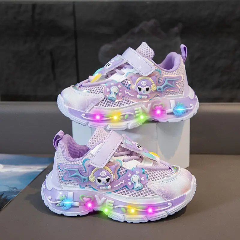 

Kawaii Kuromi Sanrio Students Cute Cartoon Sneakers Children Comfortable Running Shoes Princess Shoes Birthday Gift for Girls