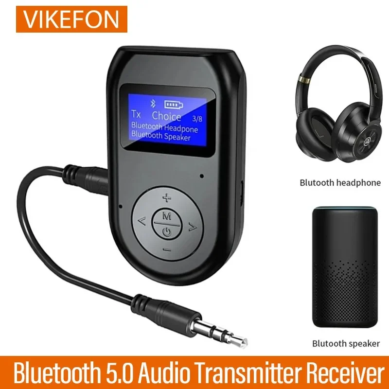 Bluetooth 5.0 Audio Receiver Transmitter EDR AUX 3.5MM 3.5 Jack Stereo Music Wireless Adapter For Aircraft Car TV PC Headphone