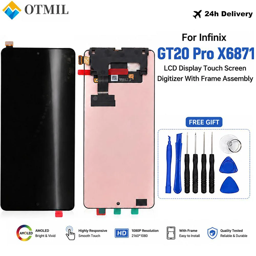 Genuine AMOLED For Infinix GT 20 Pro X6871 LCD Display Screen+Touch Panel Digitizer For INFINIX GT20 Pro Display Replacement