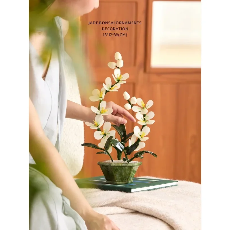 Jade orchid art ornament living room entrance office desktop decoration gift