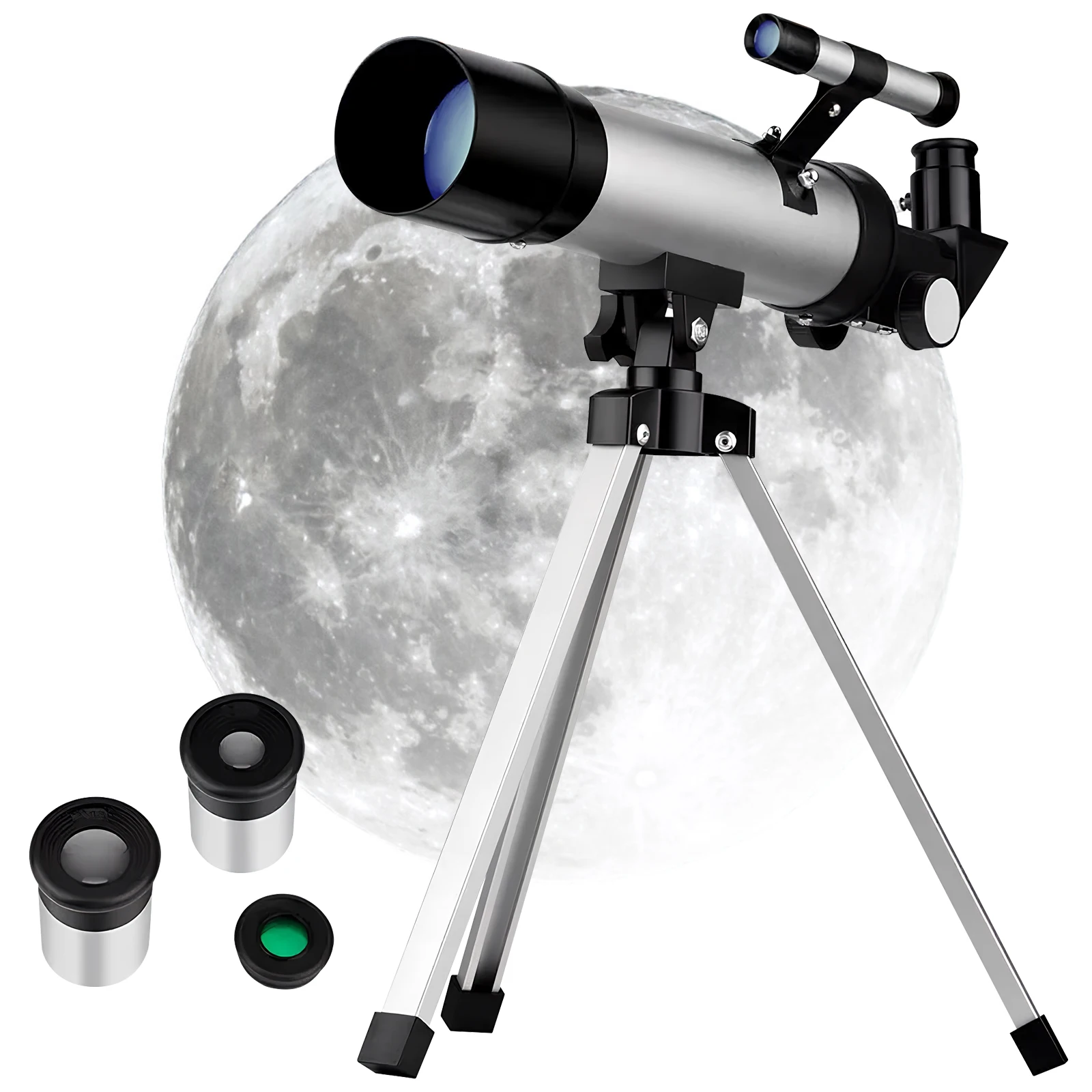 

Refractor Telescope with Tripod for Beginner Adults High Definition Planets Star Gazing Astronomy Telescopes Reflector