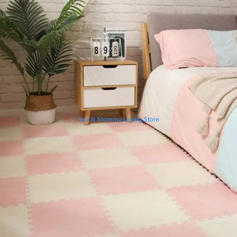 Y1QF 10 قطعة/الوحدة غرفة السجاد الربط حصيرة الأطفال السرير البطانيات الصغيرة مقاومة للبقع غرفة المعيشة الكلمة حصيرة 30x30 #5