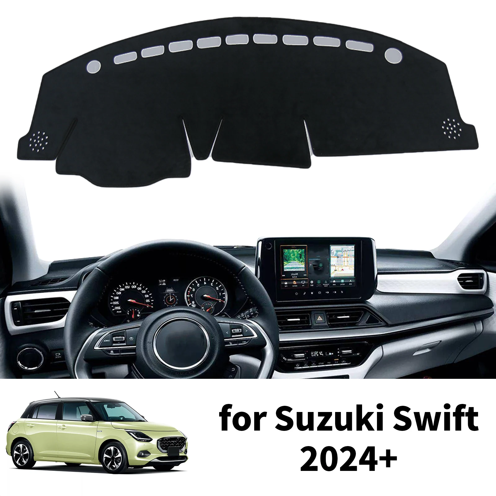 for Suzuki Swift 2024 2025 2026 Car Dashboard Mat Accessories 2007 - 2023 Sun Protection Protective Pad