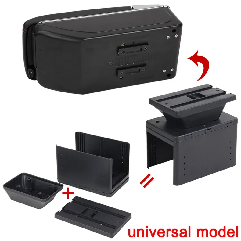 Center Console Storage Car Armrest Single Double Storage Box with USB Charger Auto Parts
