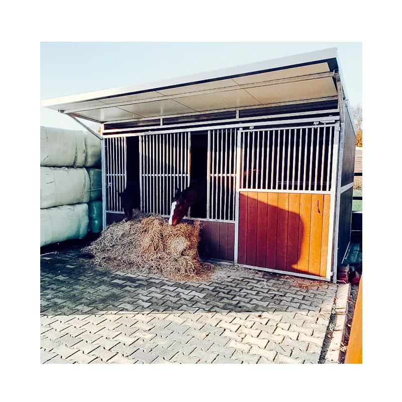 Surprise Price Custom to Order Pre-galvanized Steel Frames Portable Horse Stables with Roof