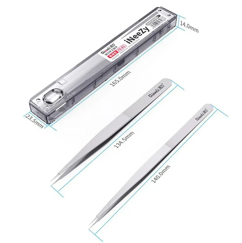 Qianli iNeezy Tweezers Hand Polished Stainless Steel BGA Jumper Repair Tools Non-Magnetic Micro Soldering Forceps