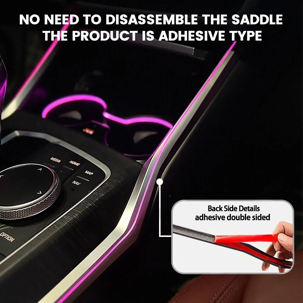 Not Remove the Original Center Console Saddle light For BMW New 3/4 Series G20 G22 G26 LED 11 Colors Adhesive Decorate lights