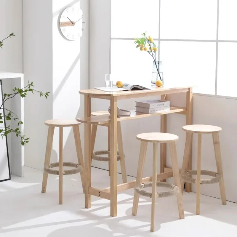 

Luxury Nordic Bar Stools Wooden Home Unique Beautiful Chair Kitchen Office Furniture High Stool Beautiful Interior Decoration