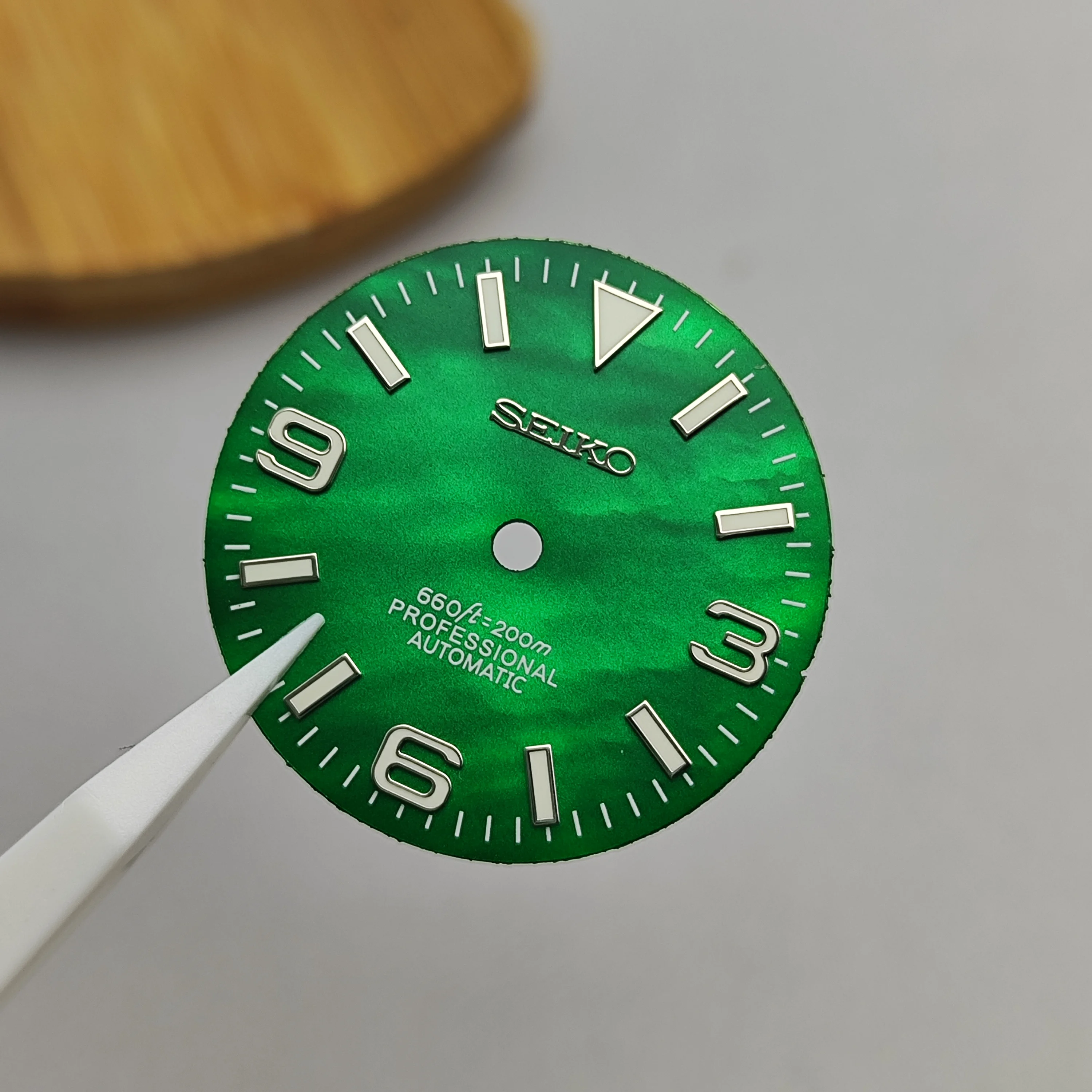 28.5mm dial Beimu modified green luminous 369 dial suitable for NH36/NH36/4R/7S movement watch accessories