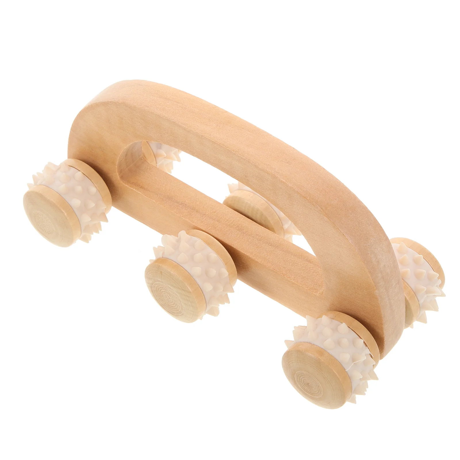 

1Pcs Hand Massager Roller Simple Wooden Massaging Tool Portable Practical Travel Gift for Everyone Wooden Massage Roller