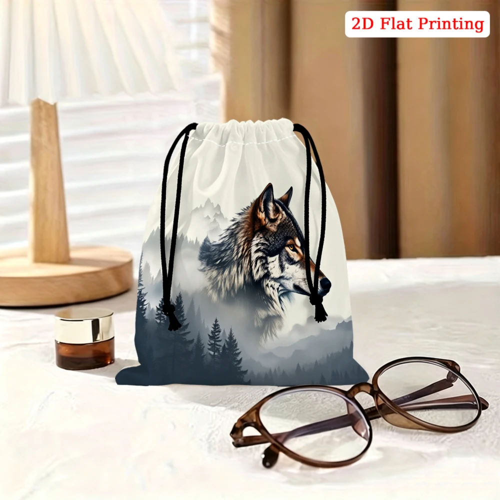 Travel Organizer Men - 1pc Fashion Drawstring Bag White Wolf