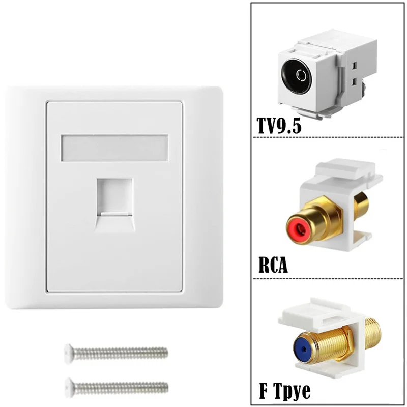 86mm Single Port RCA TV9.5 F Tpye TV Mother Mother Keystone Information Module Panel