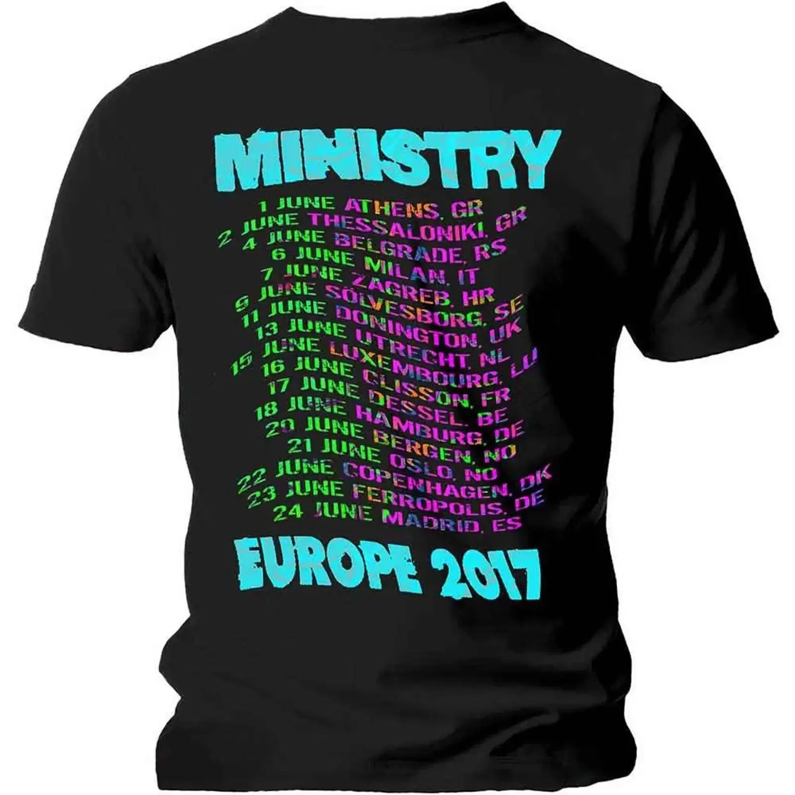 Ministry T Shirt Trippy Al Schwarz Back Print amp Ex Tour One Size vintage Washed Stretched Unisex graphic streetwear Casual