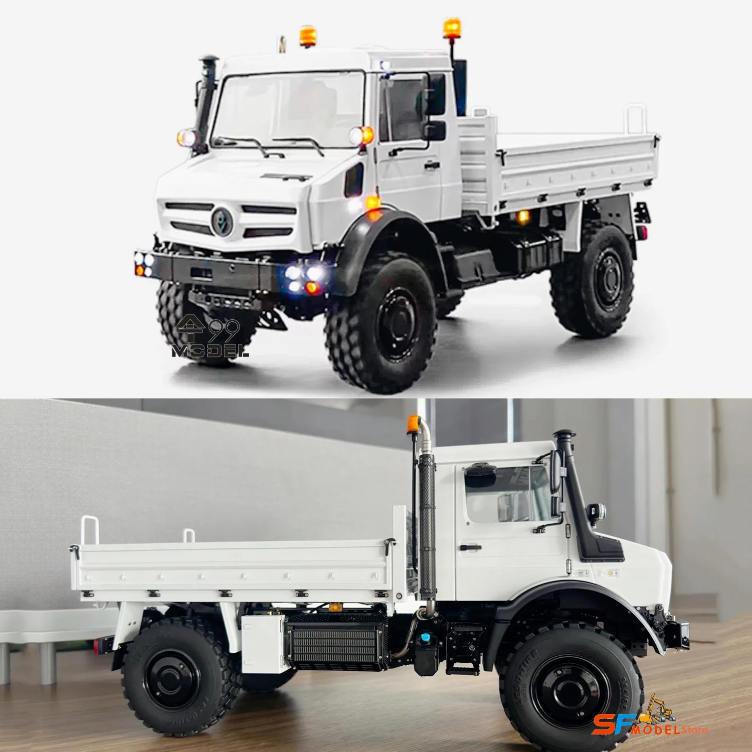 Camión U4023 RC, escala 1/14, 4X4, Control remoto de Metal, camión todo terreno LESU MT-44023, vehículo todoterreno con Control remoto, modelo de juguete