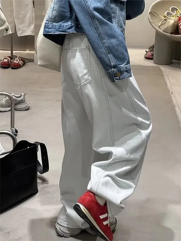 

Maternity High Waist Wide Leg Jeans Loose Comfortable Non-Maternal Belly Distressing Trendy Women's Autumn Winter New Arrival