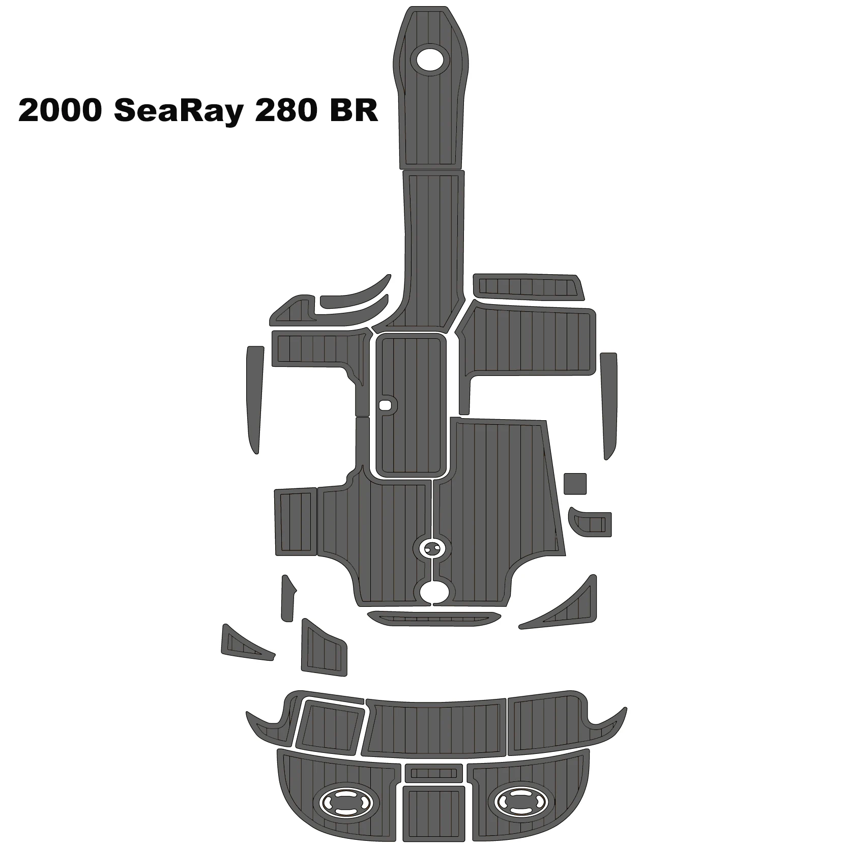 

2000 SeaRay 280 BR EVA Teak Deck Mat Cruise Deck Waterproof Floor Mat Self Adhesive Cruise Swimming Platform Cockpit Mat