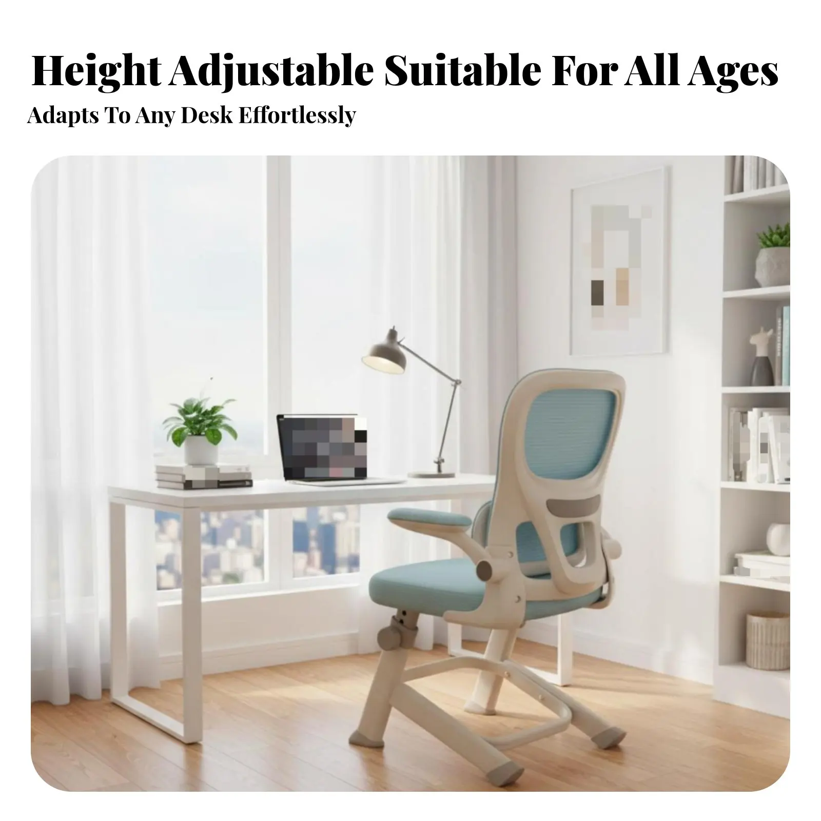 

Adjustable Ergonomic Adolescent Chair Stable Base Adjustable Kids Desk Chair Easy to Clean Includes Footrest for Study