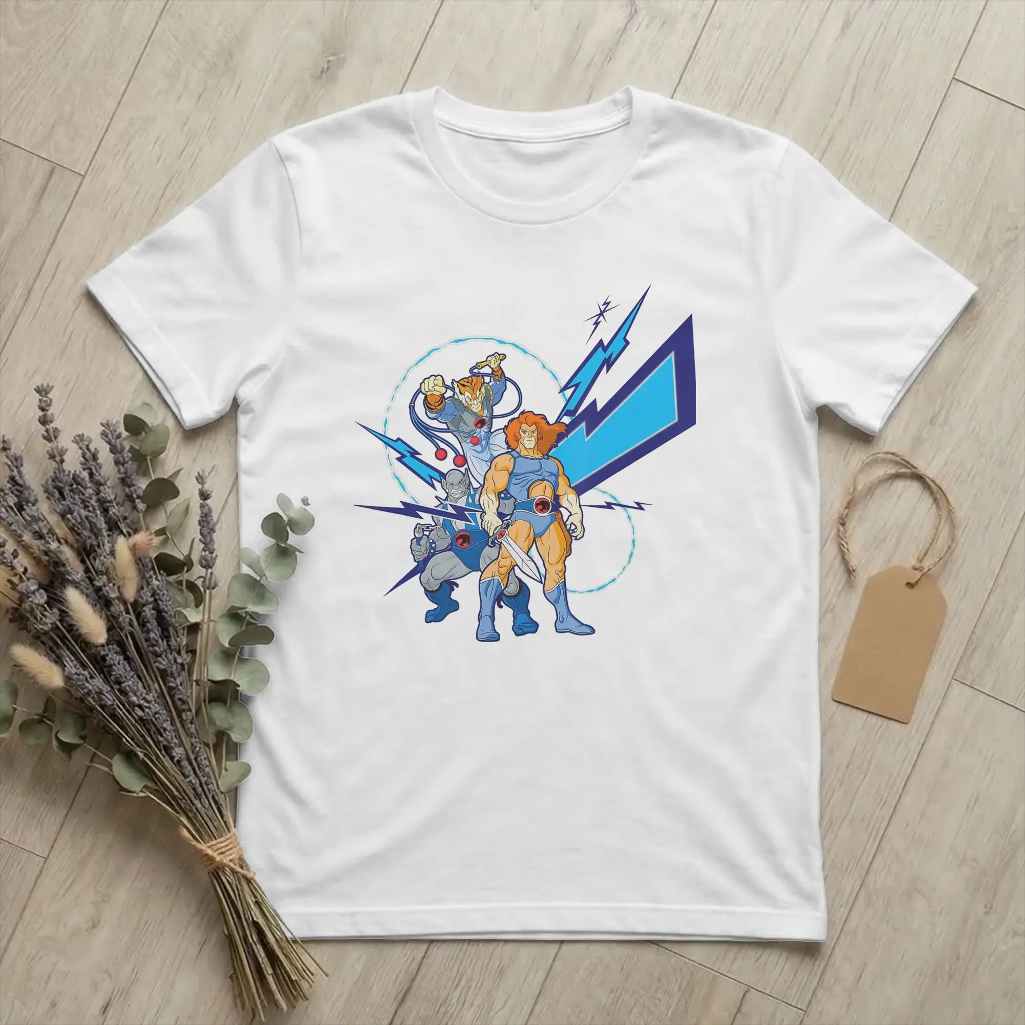 Streetwear Lion Cool Animated  Cartoon  80s T-Shirt For Men Women O-neck Short Sleeve Tops Thundercats Cotton Summer Top Tee