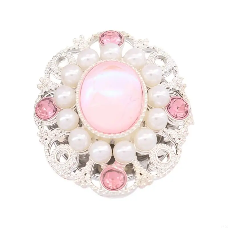 195C Elegant Blue Pink Rhinestones Dress Cufflinks With Quick Closure