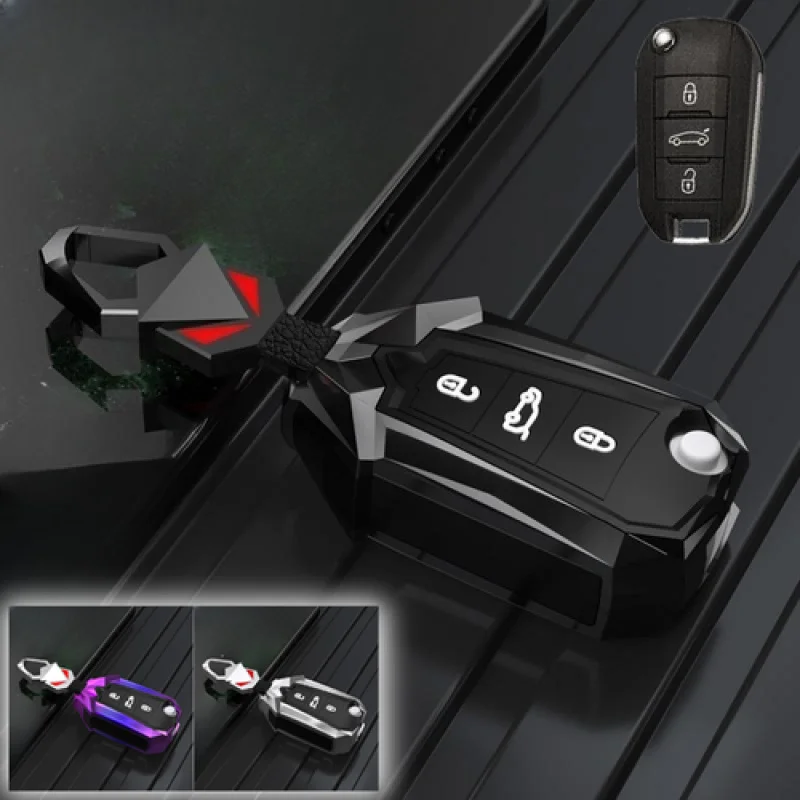 

A+ Zinc Alloy Silicone Car Key Case Cover For Peugeot 3008 4007 5008 6007 508 408