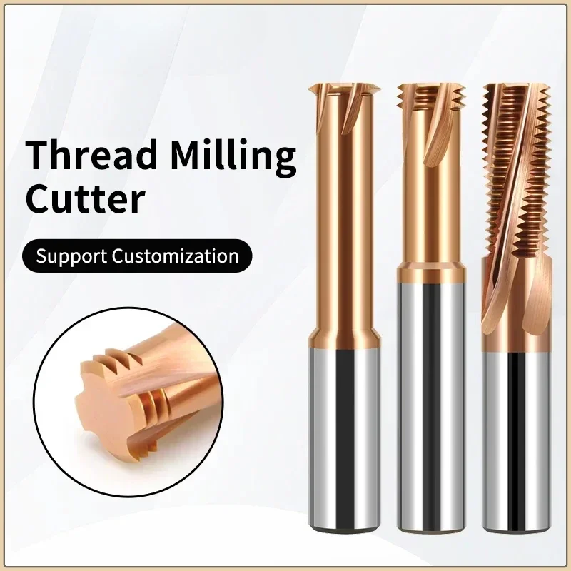 

CNC Carbide Single Tooth Thread Milling Cutter M1 M1.2 M1.4 M1.6 M1.8 M2 Three Full Teeth Machine end Mill M10 M12