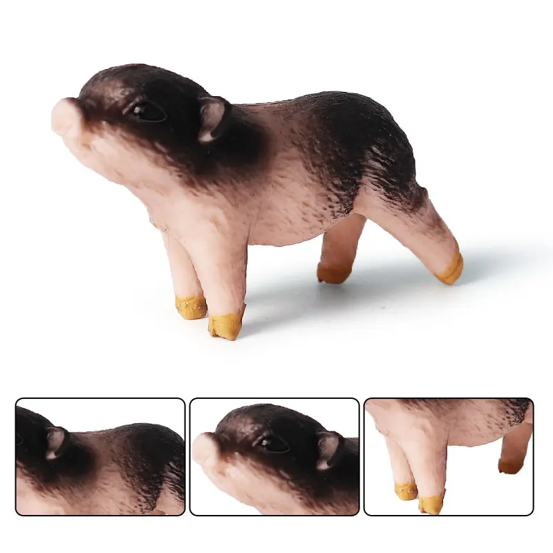 Oenux 10PCS piccoli animali della foresta simulazione Zoo Fox Pig Wolverine Beaver Model Action Figures Educational Cute Kids Toy regalo di natale