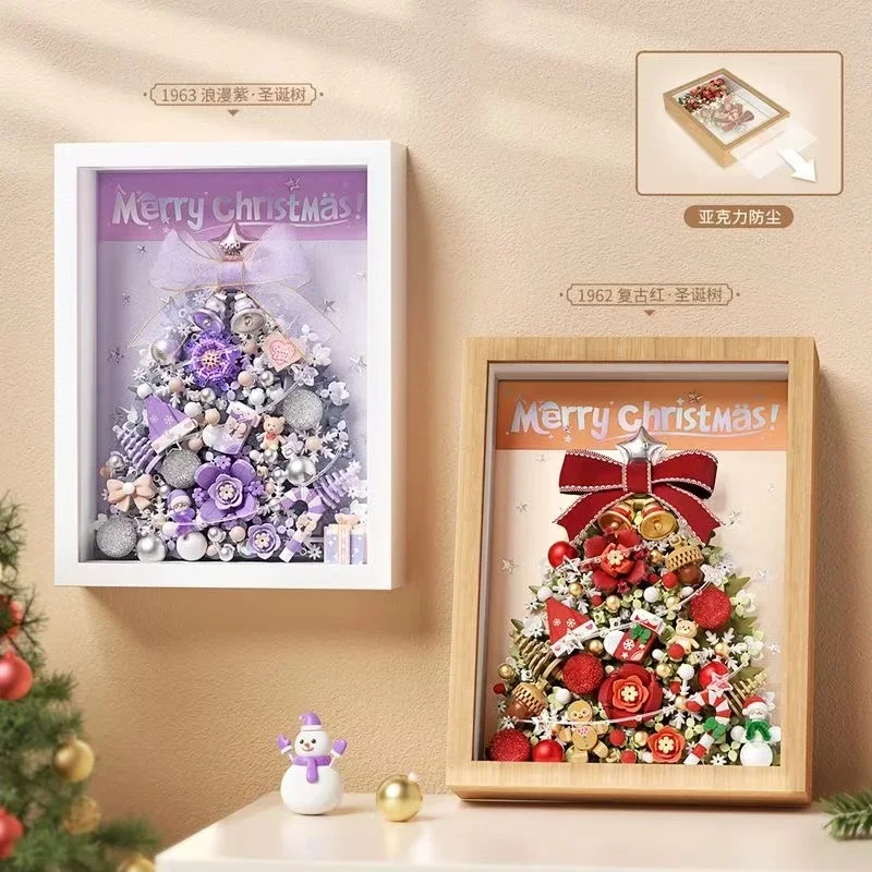 

Merry Christmas Building Blocks MOC Fantasy Picture Frame Ornaments Home Decorations Kids Toys Gifts for Girls