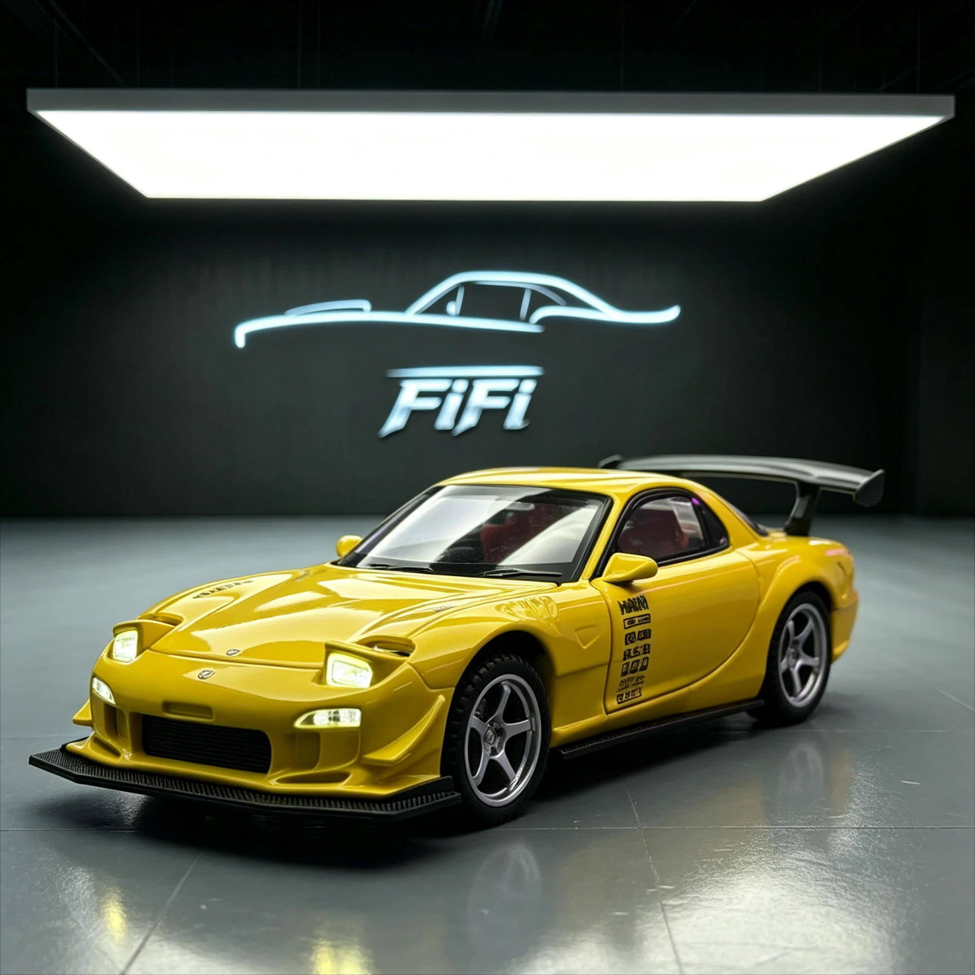 1:32 Mazda RX-7 FD3S Diecast Sports Car Model, Pull Back Toy with Light & Sound, JDM Collectible Decor Gift