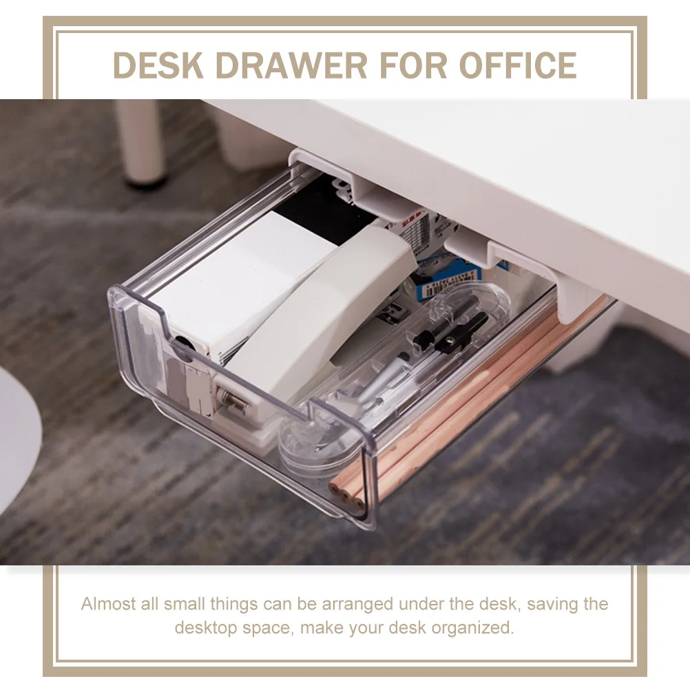 

Drawer Storage Box under Desk Office Drawers Black for Desktop Organizer Organizers Counter Stationery
