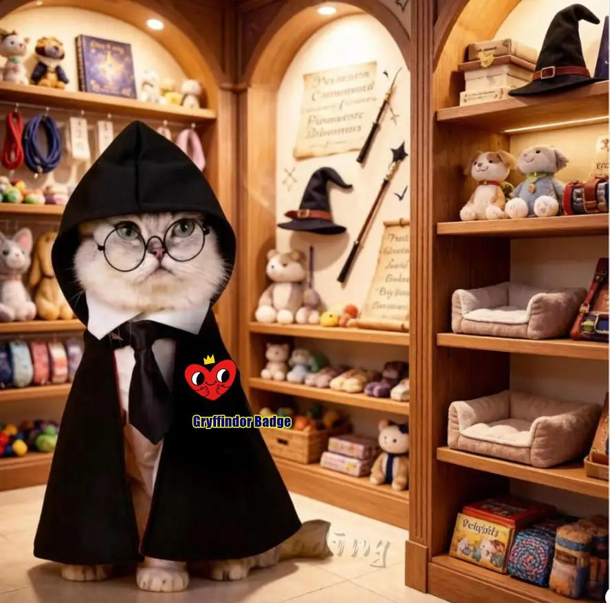 Capa de Mascota para Cosplay de Hogwarts, Slytherin, Ron Potter, Hermione, Gryffindor, Hufflepuff, Disfraz para Perro o Gato, Ropa para Perro, Capa, Corbata, Regalos