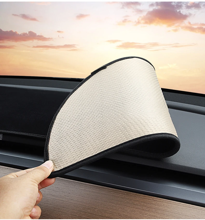 

Car Dashboard Mat Sunshade Anti-Glare Non-slip Pad Sun-proof Carpet Mat For Tesla Model 3 Y 2017~2021 2022 2023 2024 Accessories