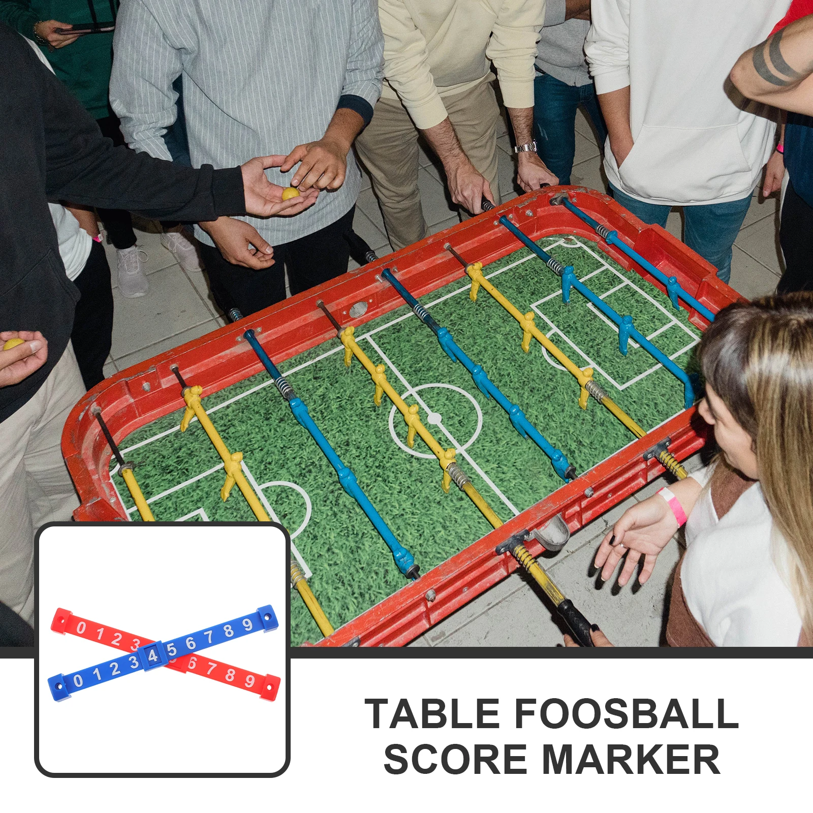 

2pcs Multifunctional Football Counter PP Foosball Score Keeper Bar Bright Background Compact Storage for Table