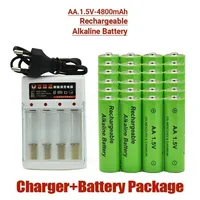 100% brand new rechargeable battery AA 1.5V 4800mah chargeable For Clock Toys Flashlight Remote Control Camera battery+charger