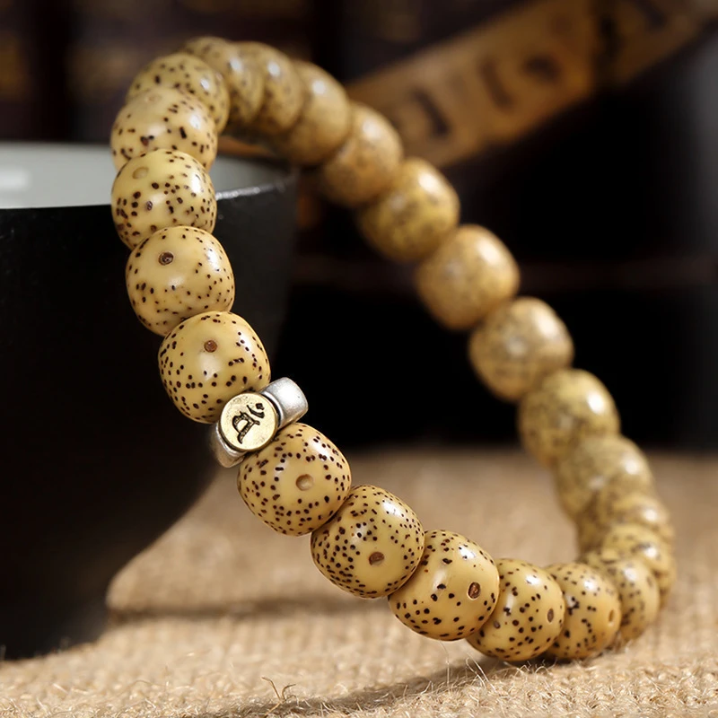 Natural Moon Bodhi , Ecological Naturally Weathered Seed , Unisex Zodiac Sign Bracelet