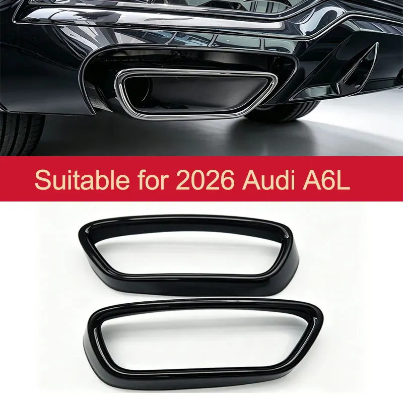 For Audi A6L 2026 Stainless Steel Car Tail Throat Decor Frame Exhaust Pipe Trim Covers Car Exterior Accessories