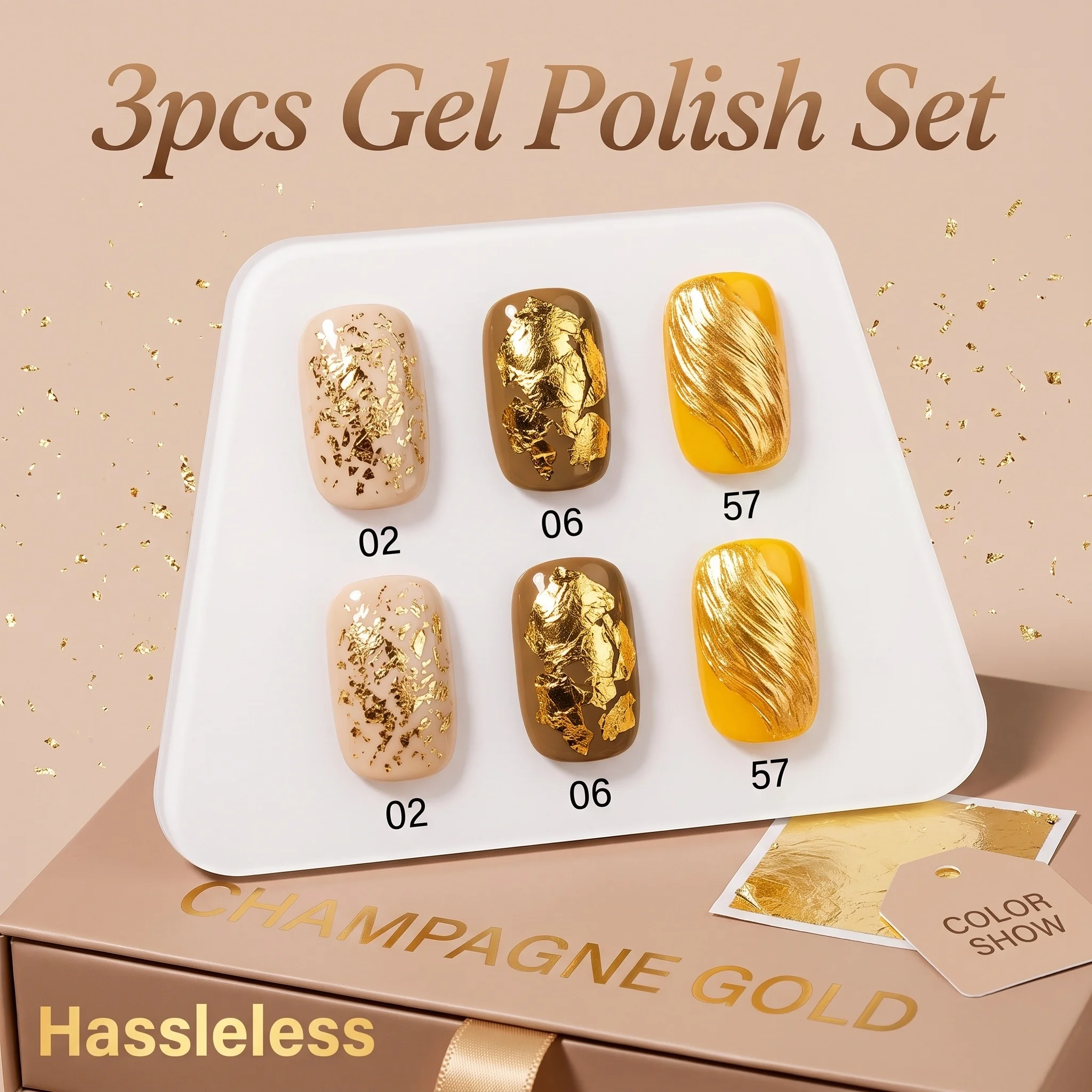 Hassleless 3Pcs Advanced Neutr - Nail Art Simple Elegant recension och pris