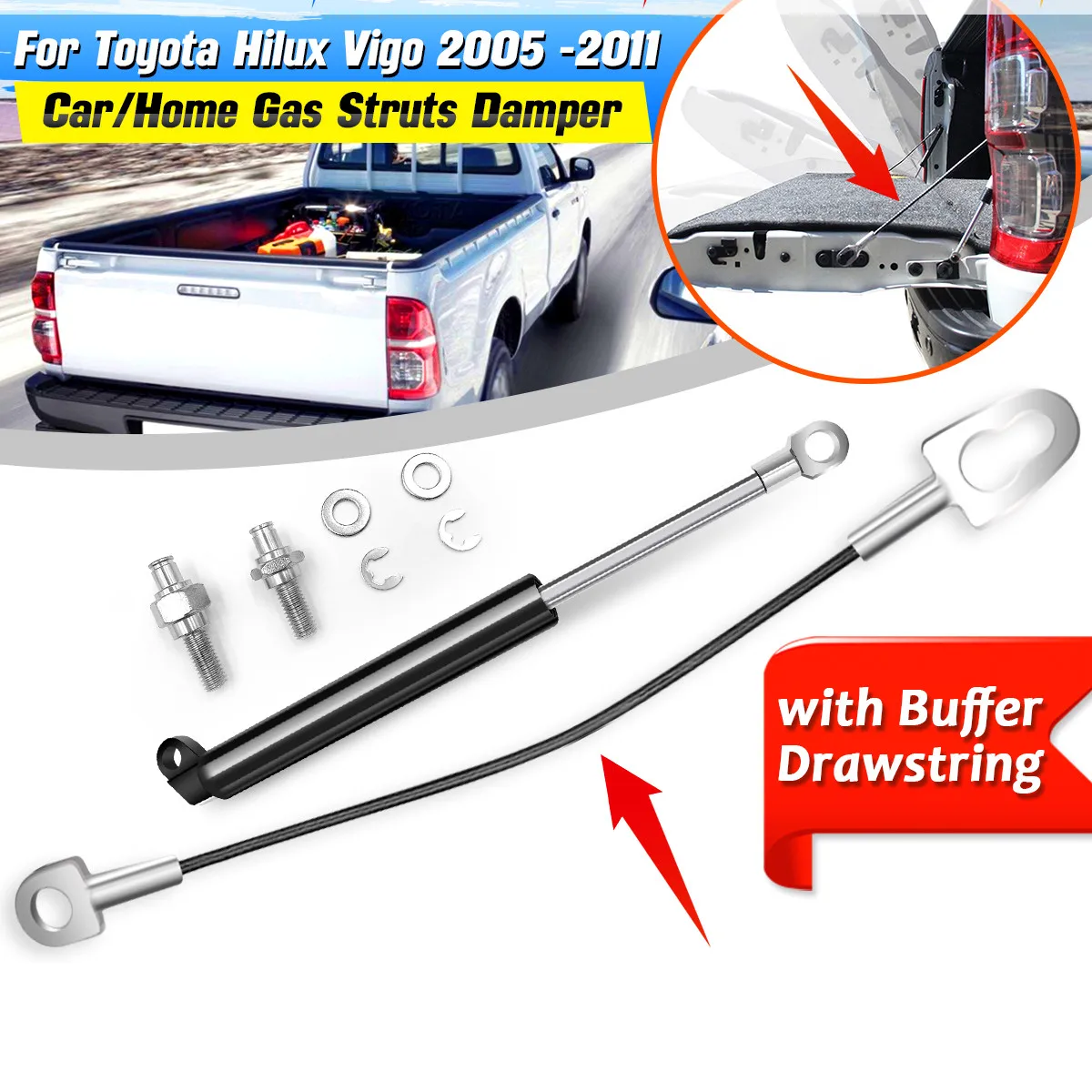 1/2PCS For Toyota for Hilux Vigo SR5 2005-2015 Car Rear Tailgate Support Rod Lift Gas Strut Bar Shock Damper Gas Spring