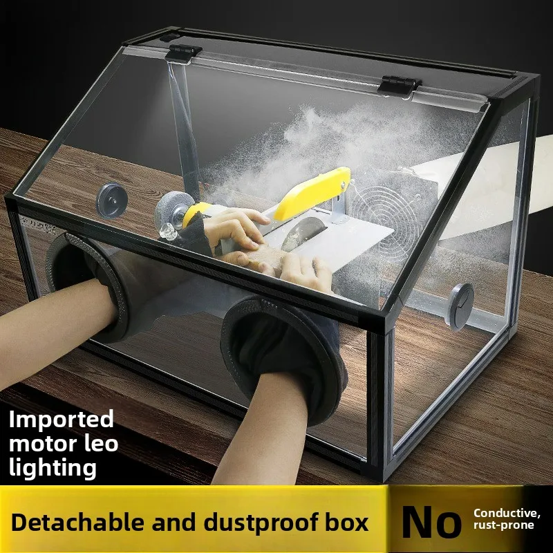 Dust Proof Box for Rotary Tool Electric Grinder Transparent Acrylic Cover for Carving