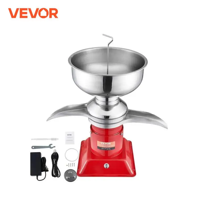 VEVOR 304 Stainless Steel Electric Cream Separators 100L/H Output 10500RPM Goat Milk Separator 30W  5L Bowl Capacity 100-240V