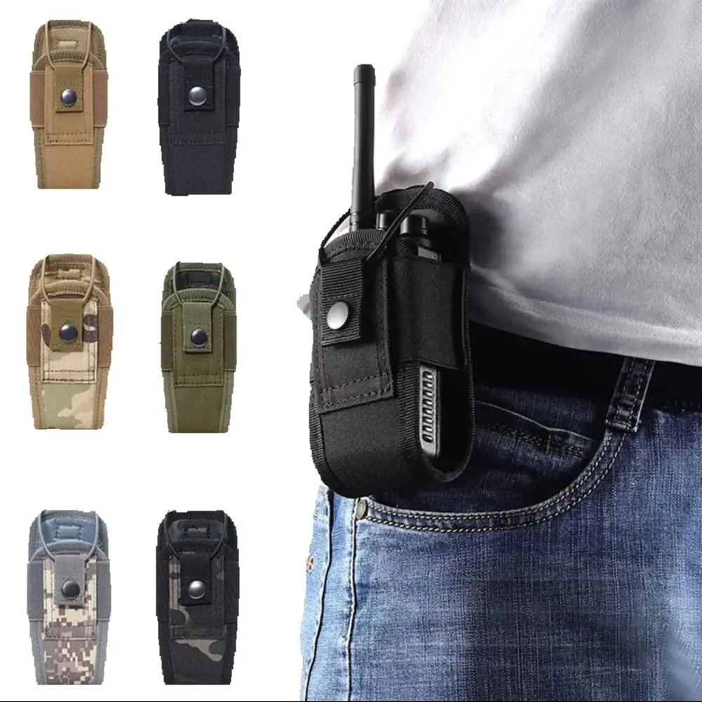 Large Capacity Outdoor Tactical Walkie Talkie Cover Pocket Handstand Bag Hanging Bag Tactical Vest Quick Release Attachment