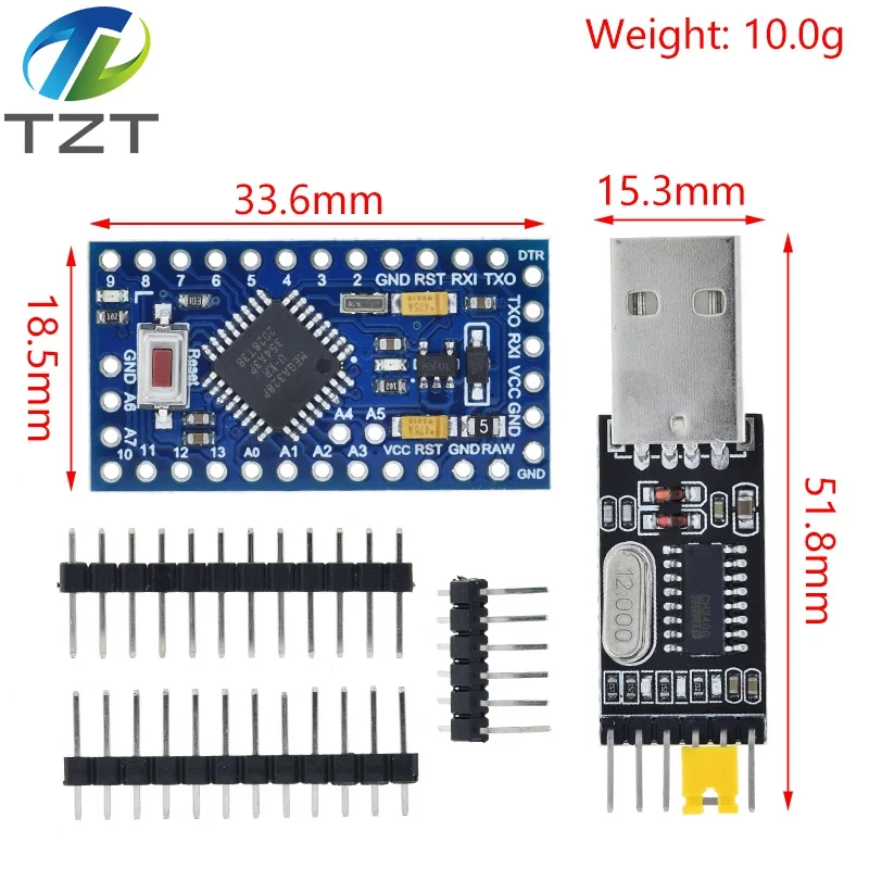 Pro Mini 328 Mini 3.3V/8M 5V/16M ATMEGA328 ATMEGA328P-AU 3.3V/8MHz 5V/16MHZ for TZTrduino Driver CH340G PL2303 FT232RL CP2102