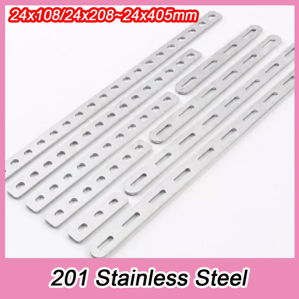 201 Stainless Steel Straight Brace Angle Bracket Mending Connection Plate Flat Fastener Fixing Connector for Furniture Fixing