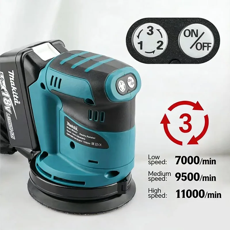 Makita DBO180Z 18V Brushless Cordless Disc Random Orbital Sander Woodworking Sanding Putty Polishing Bare Tool for DIY And Profe