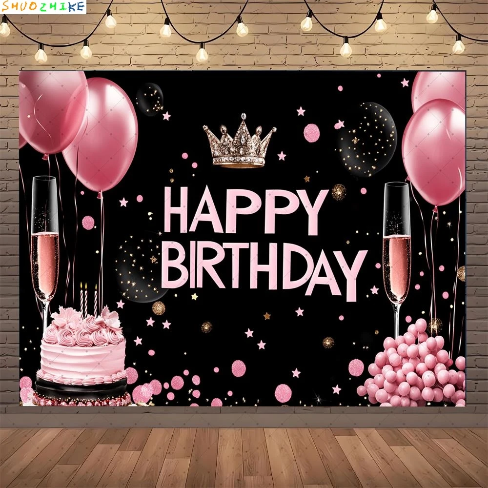 

Baby Shower Happy Birthday Party Photography Backdrops Newborn Kids Air Balloon Princess Tropical Jungle Photo Background BB-38