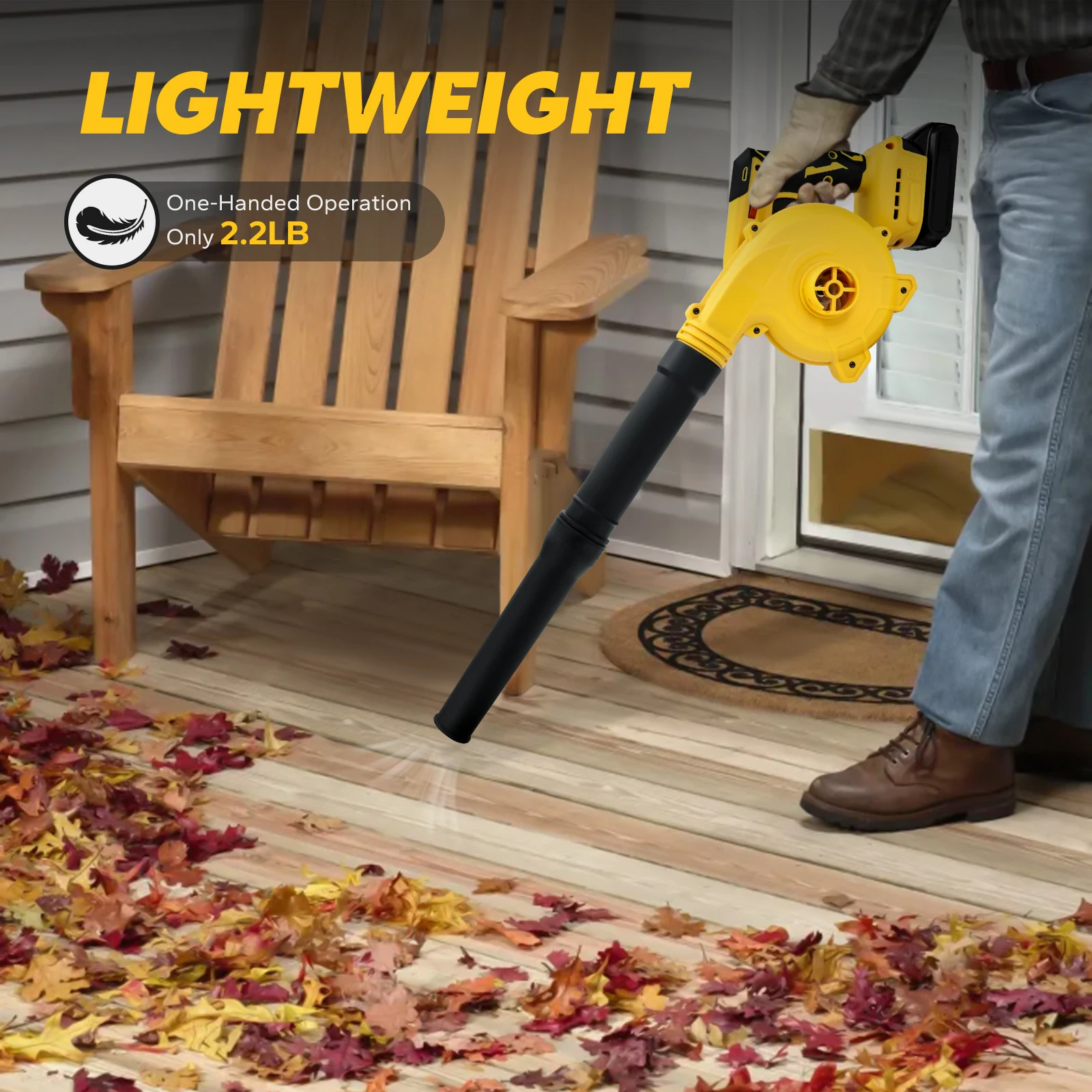 منفاخ أوراق شجر لاسلكي بدون فرش لبطارية ديوالت 20 فولت 6 سرعات 180 ميجا في الساعة 2 في 1 منفاخ كهربائي ومكنسة كهربائية (بدون بطارية)