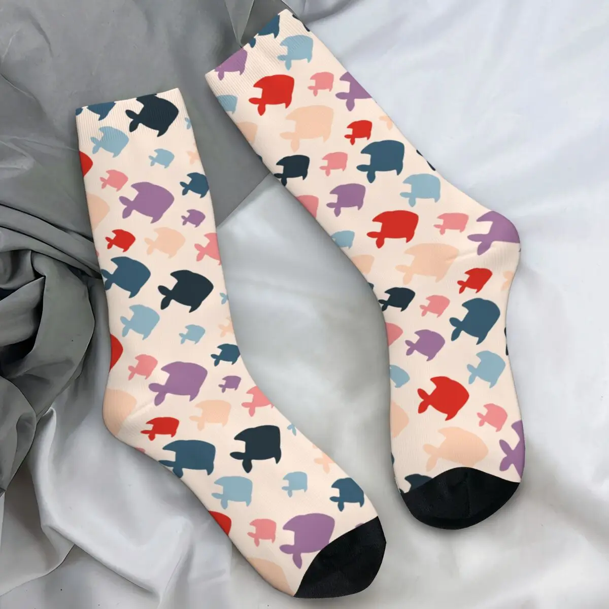 

Men Socks Colored Fish Marine Abstract Fashion Stockings Winter Funny Soft Breathable Socks Design Skateboard Anti Skid Socks
